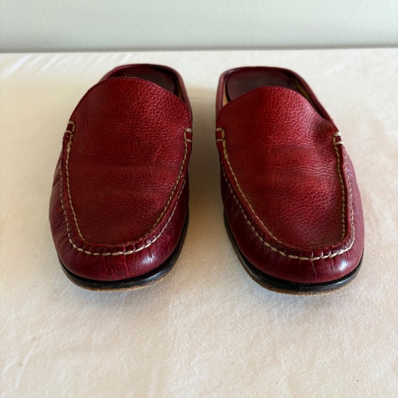 Vintage Y2K Cole Haan Country Red Leather Loafer Mules Slip On‎ Women Size 6 - Picture 2 of 12